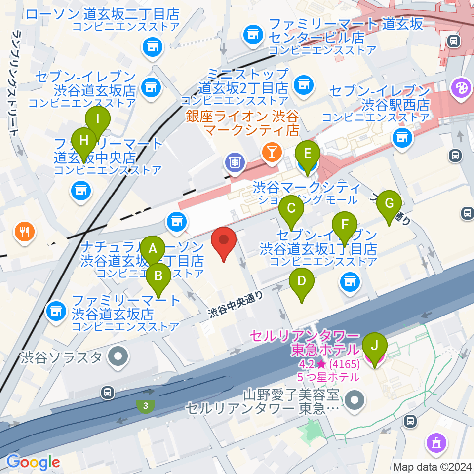 渋谷La.mama (ラママ)周辺のホテル一覧地図