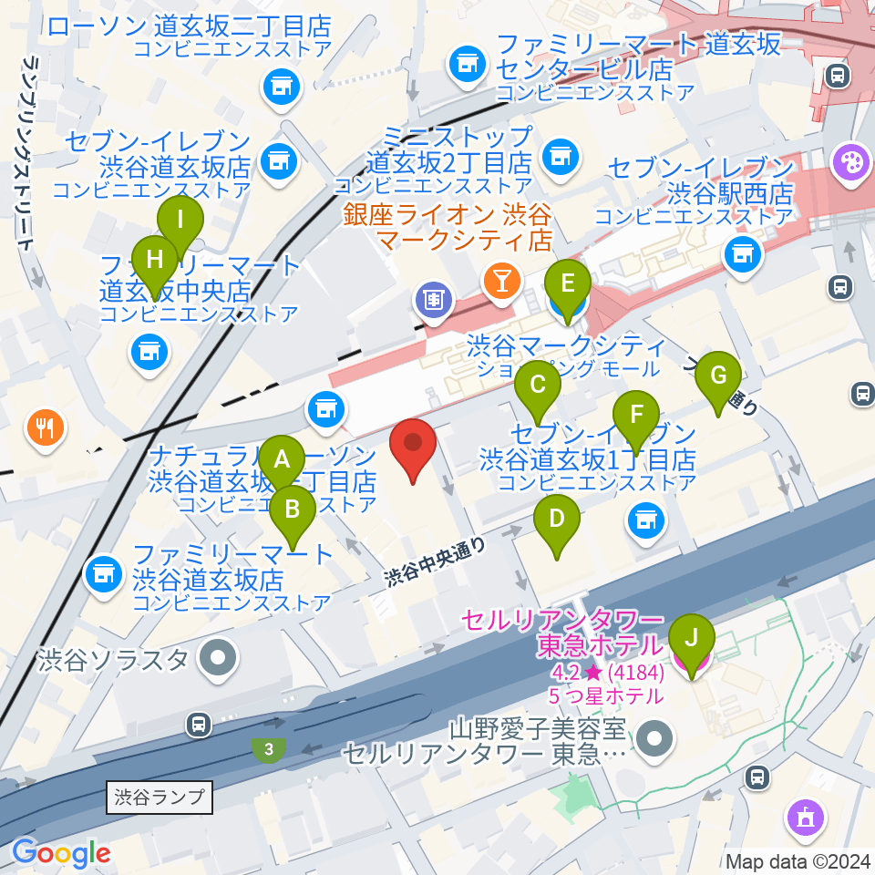 渋谷La.mama (ラママ)周辺のホテル一覧地図