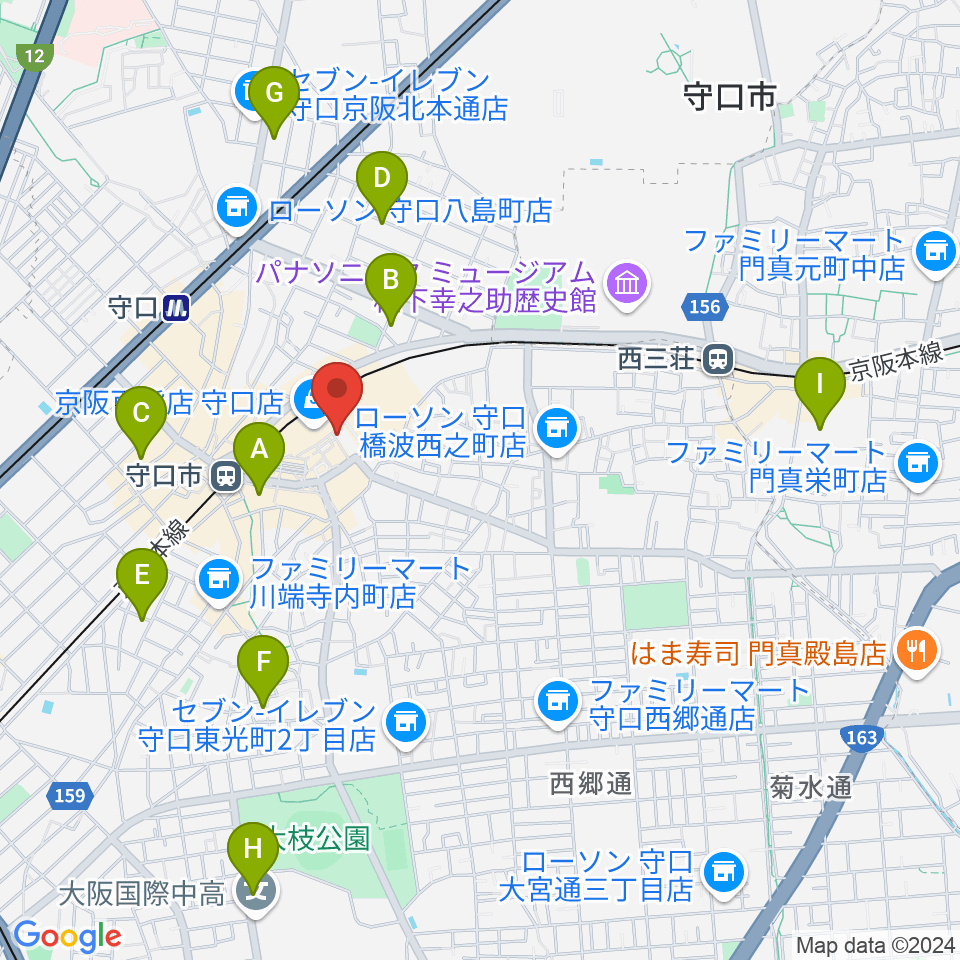 守口文化センター・エナジーホール周辺のホテル一覧地図