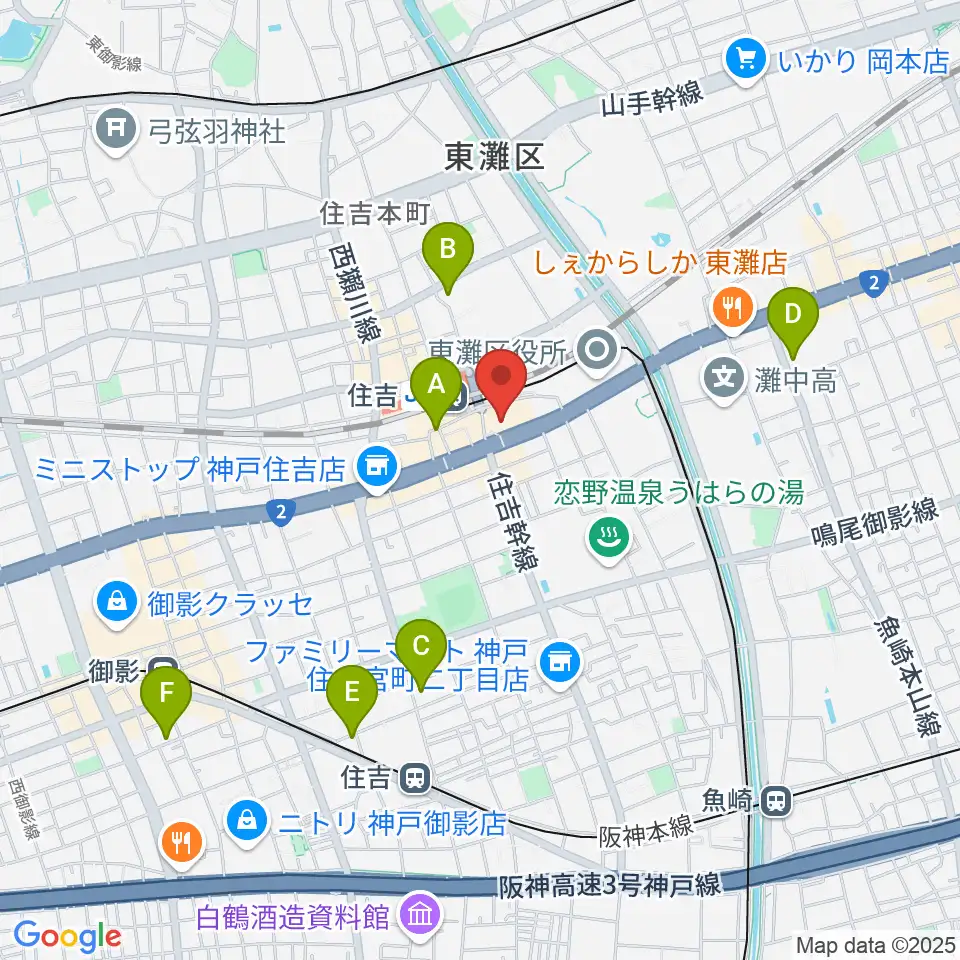 神戸市立東灘区文化センター周辺のホテル一覧地図