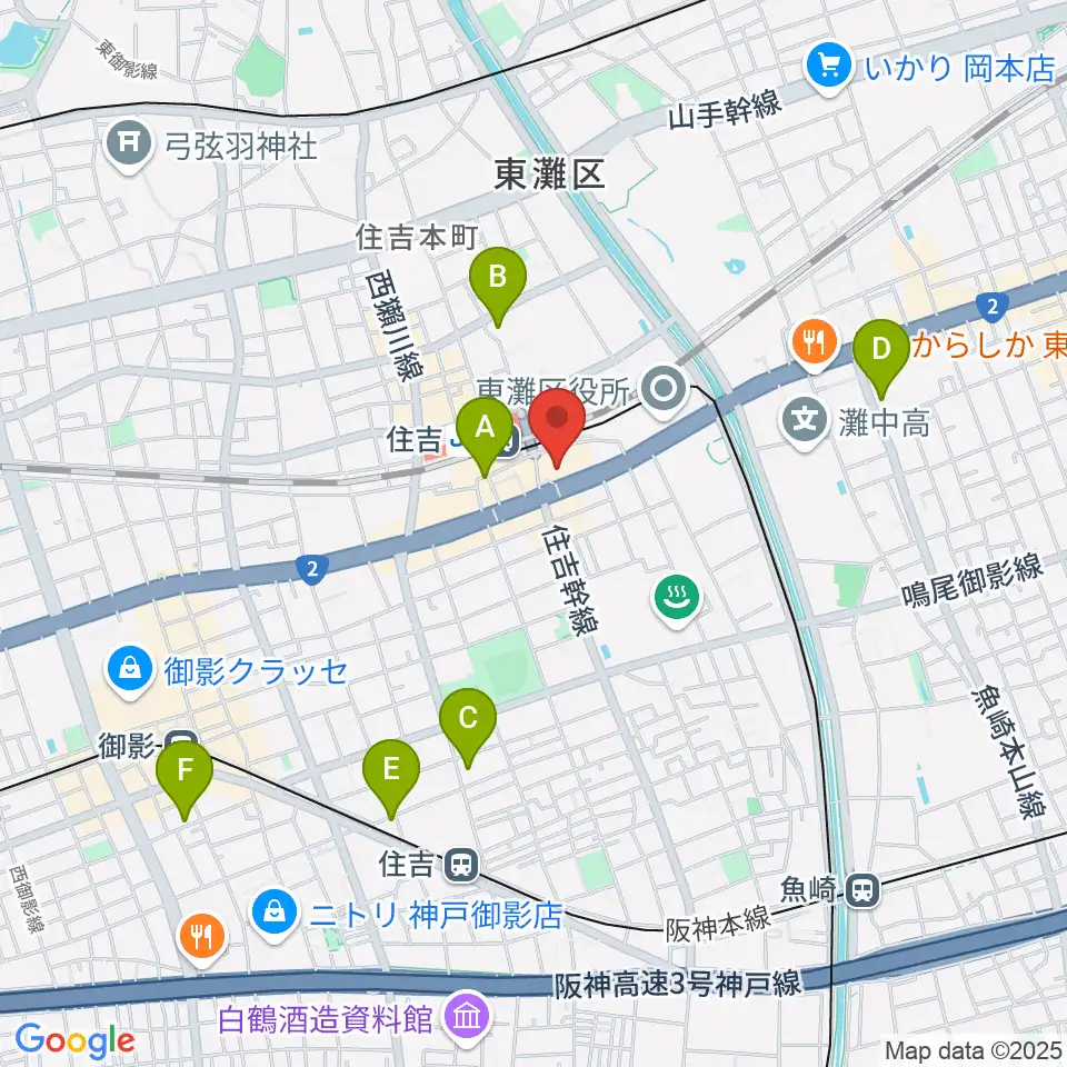 神戸市立東灘区文化センター周辺のホテル一覧地図