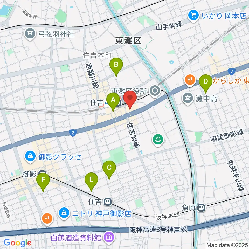 神戸市立東灘区文化センター周辺のホテル一覧地図