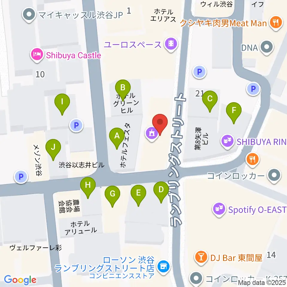 渋谷clubasia周辺のホテル一覧地図