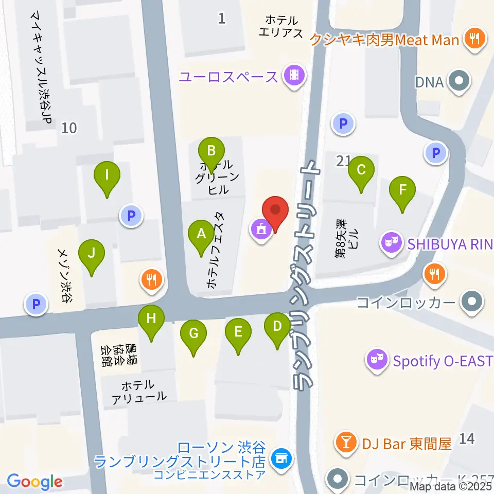 渋谷clubasia周辺のホテル一覧地図