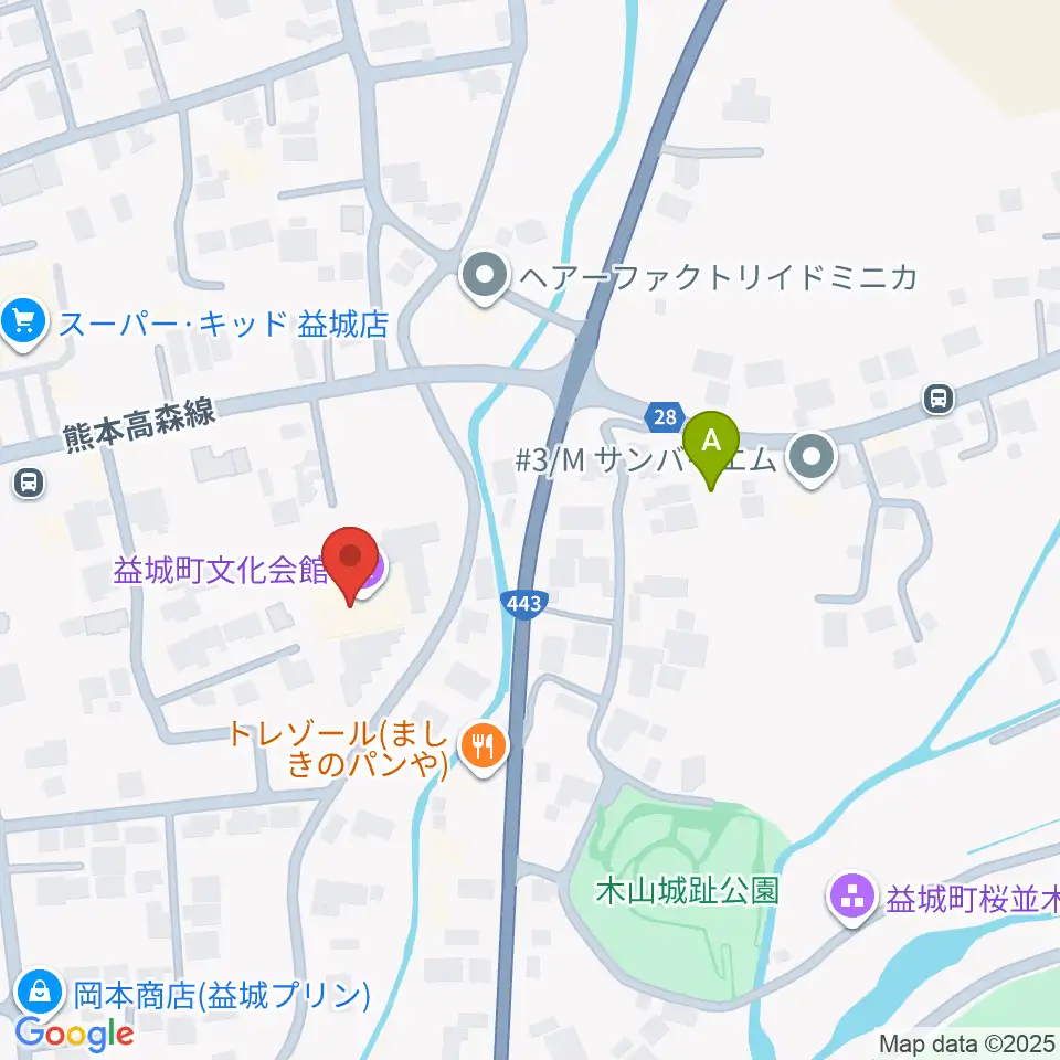 益城町文化会館周辺のホテル一覧地図