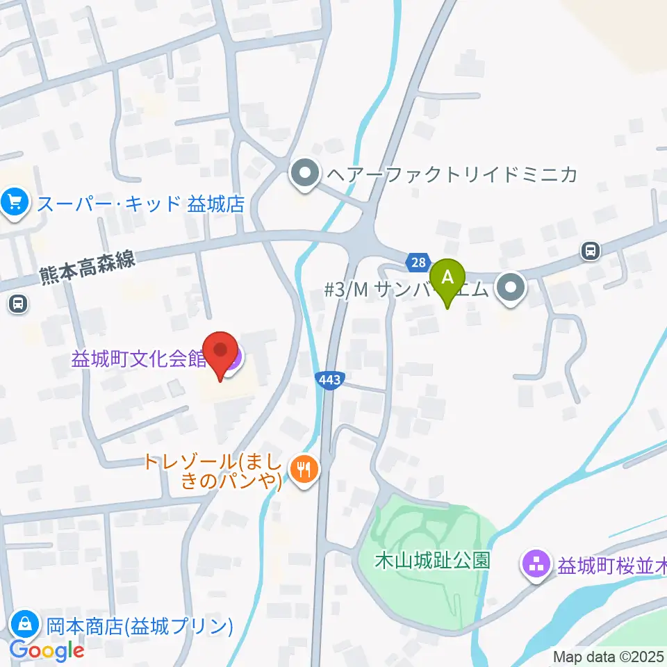 益城町文化会館周辺のホテル一覧地図