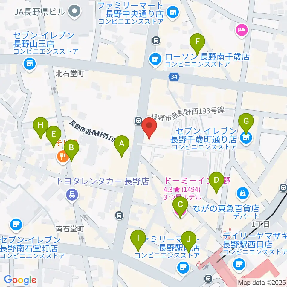 長野Venue周辺のホテル一覧地図