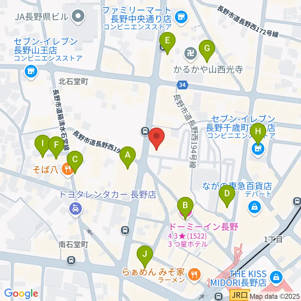 長野Venue周辺のホテル一覧地図
