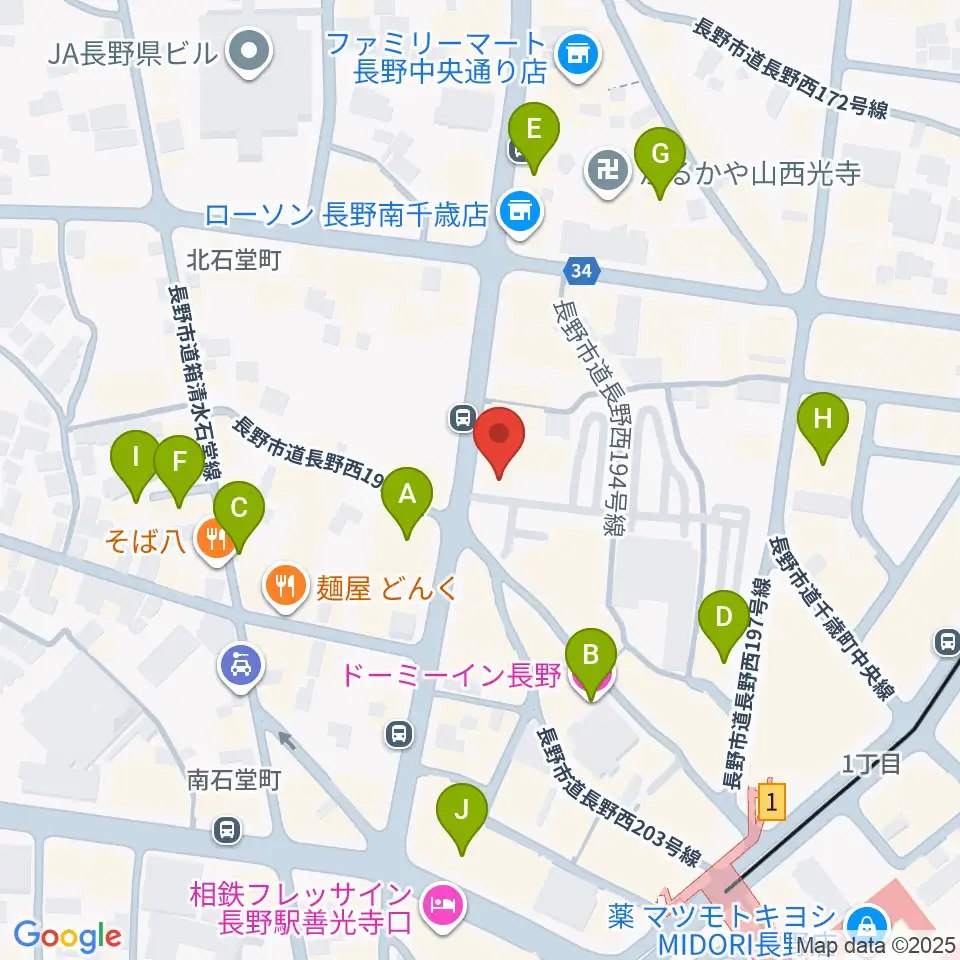 長野Venue周辺のホテル一覧地図