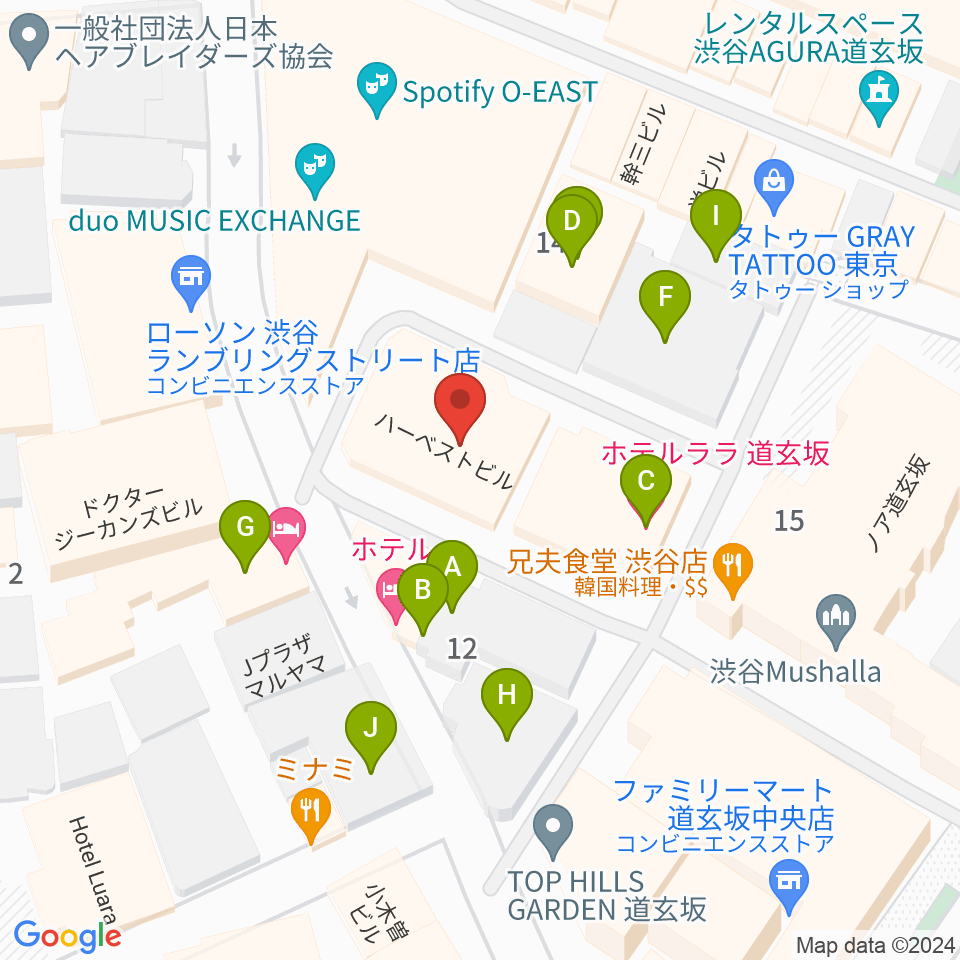 渋谷DESEO周辺のホテル一覧地図