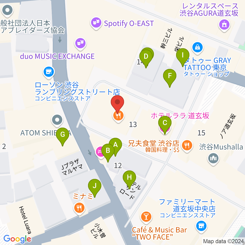 渋谷DESEO周辺のホテル一覧地図