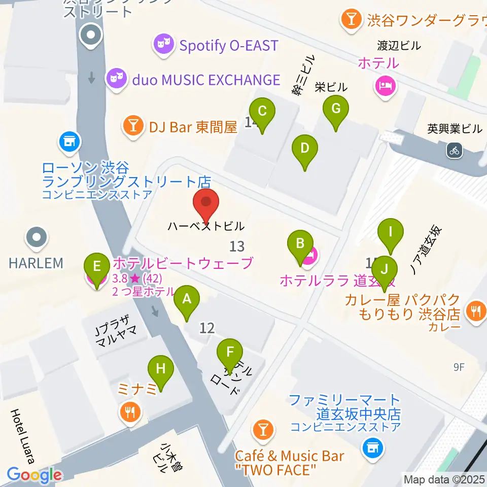 渋谷DESEO周辺のホテル一覧地図