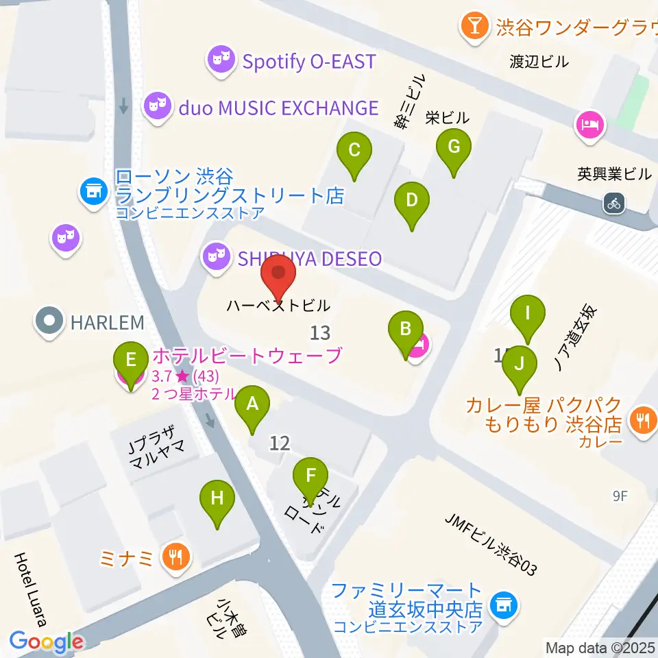 渋谷DESEO周辺のホテル一覧地図