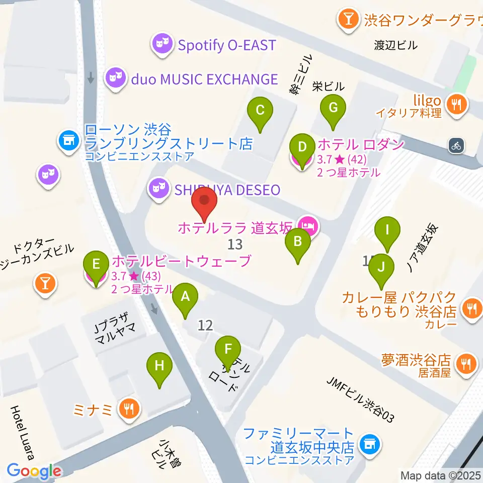 渋谷DESEO周辺のホテル一覧地図