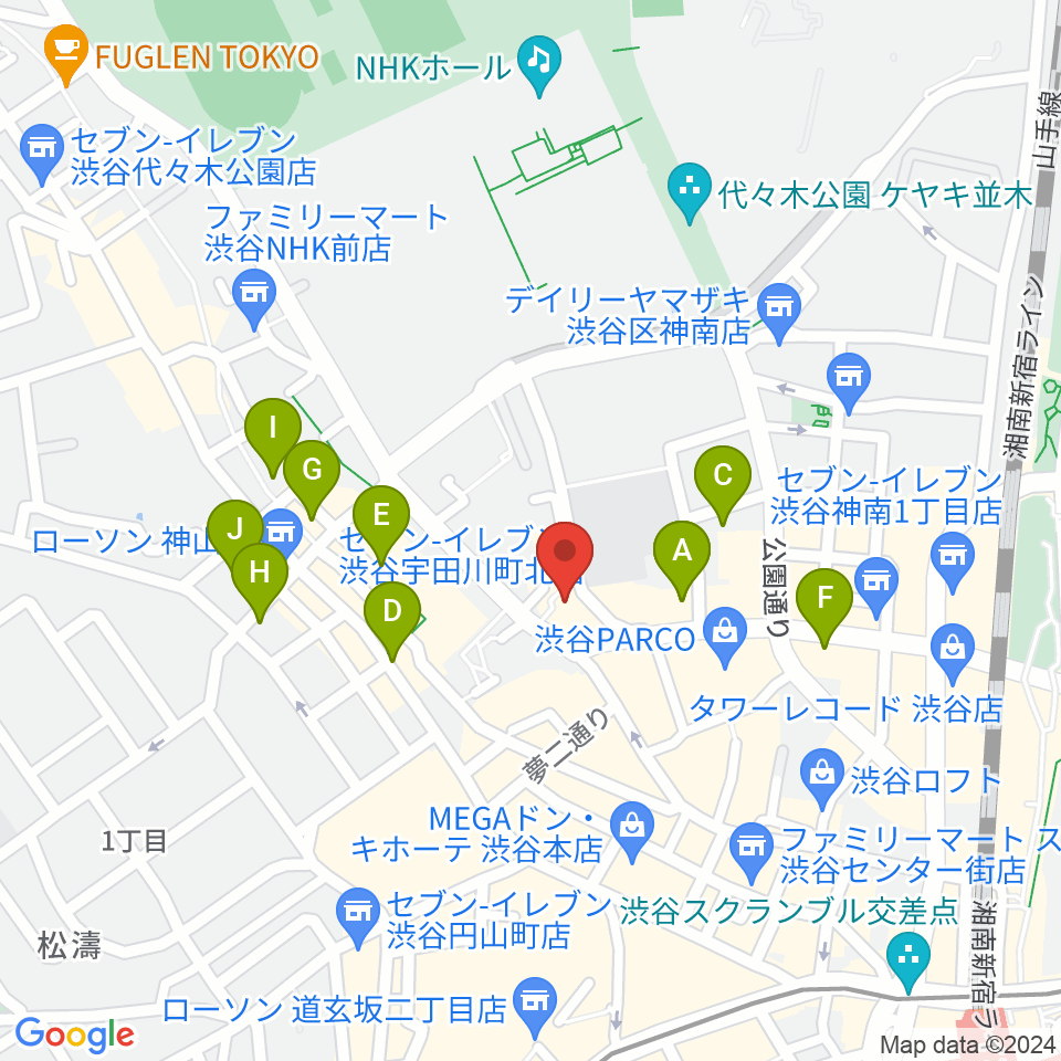 渋谷next records周辺のホテル一覧地図