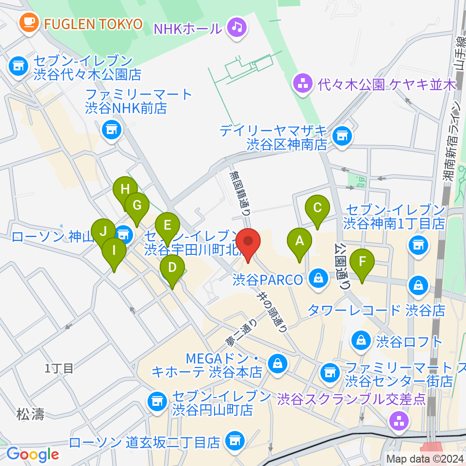 渋谷next records周辺のホテル一覧地図