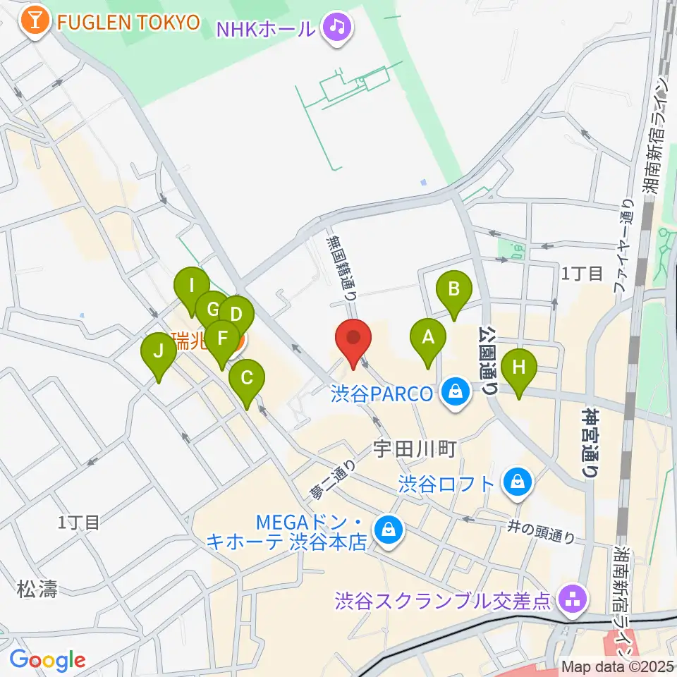 渋谷next records周辺のホテル一覧地図