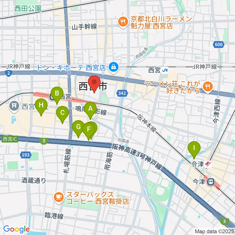 アミティ・ベイコムホール周辺のホテル一覧地図