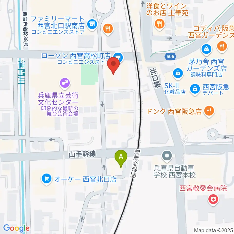 西宮市プレラホール周辺のホテル一覧地図