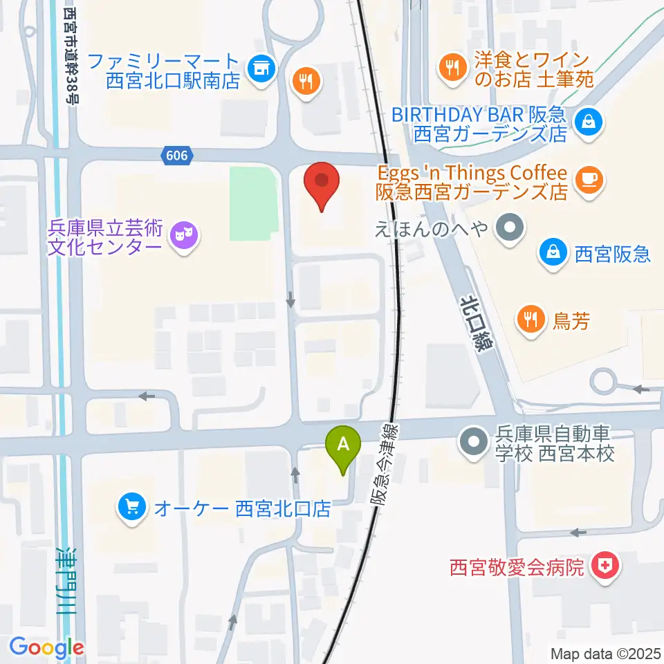 西宮市プレラホール周辺のホテル一覧地図