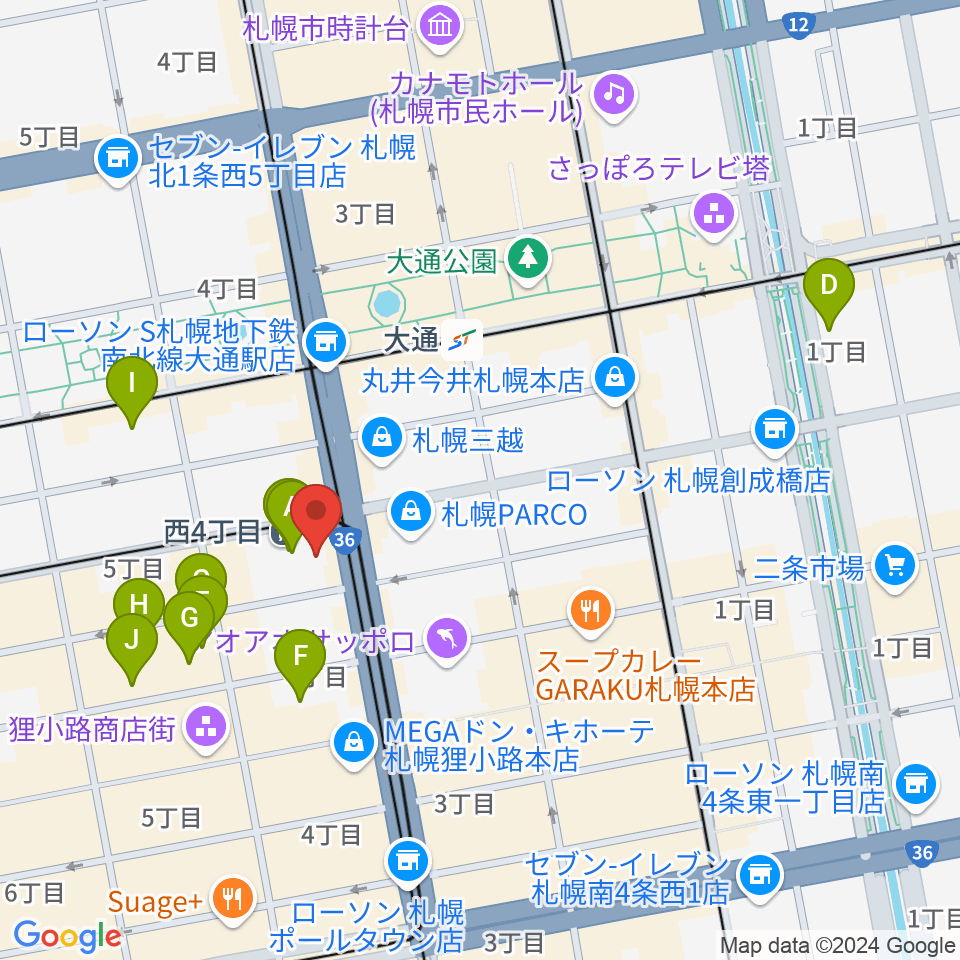 ミュージックショップ音楽処周辺のホテル一覧地図