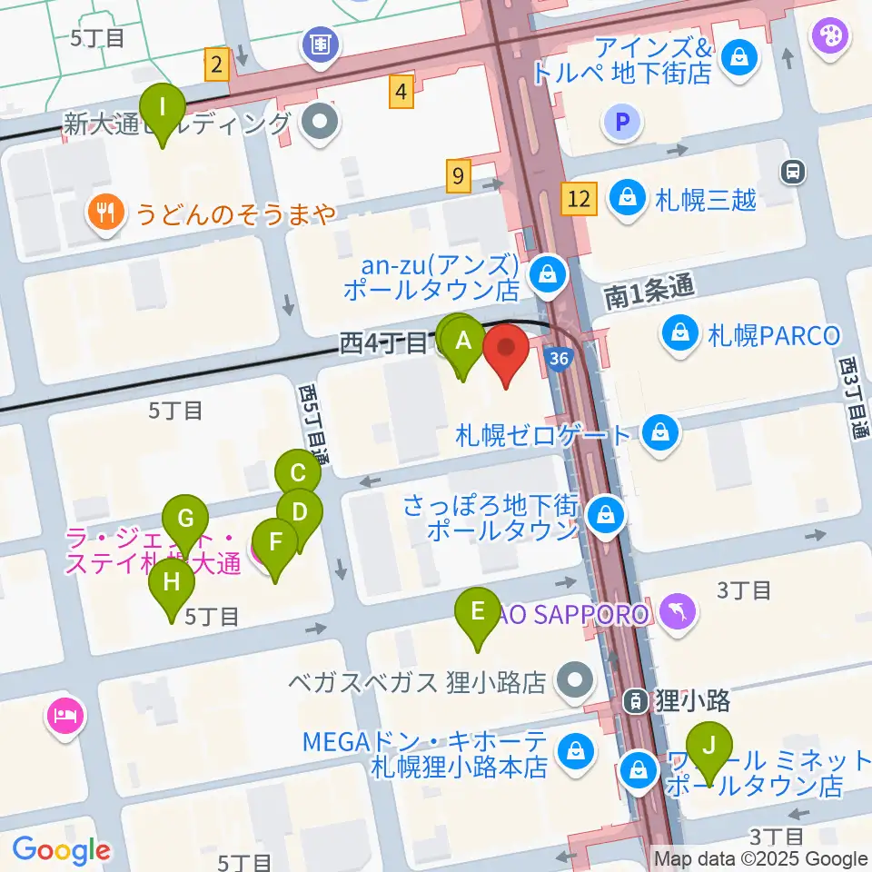 ミュージックショップ音楽処周辺のホテル一覧地図