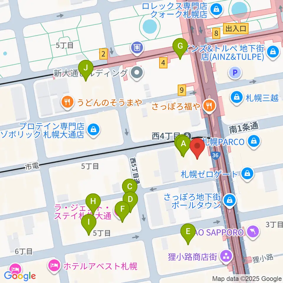 ミュージックショップ音楽処周辺のホテル一覧地図
