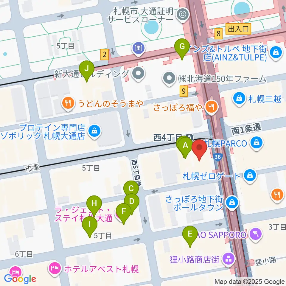 ミュージックショップ音楽処周辺のホテル一覧地図