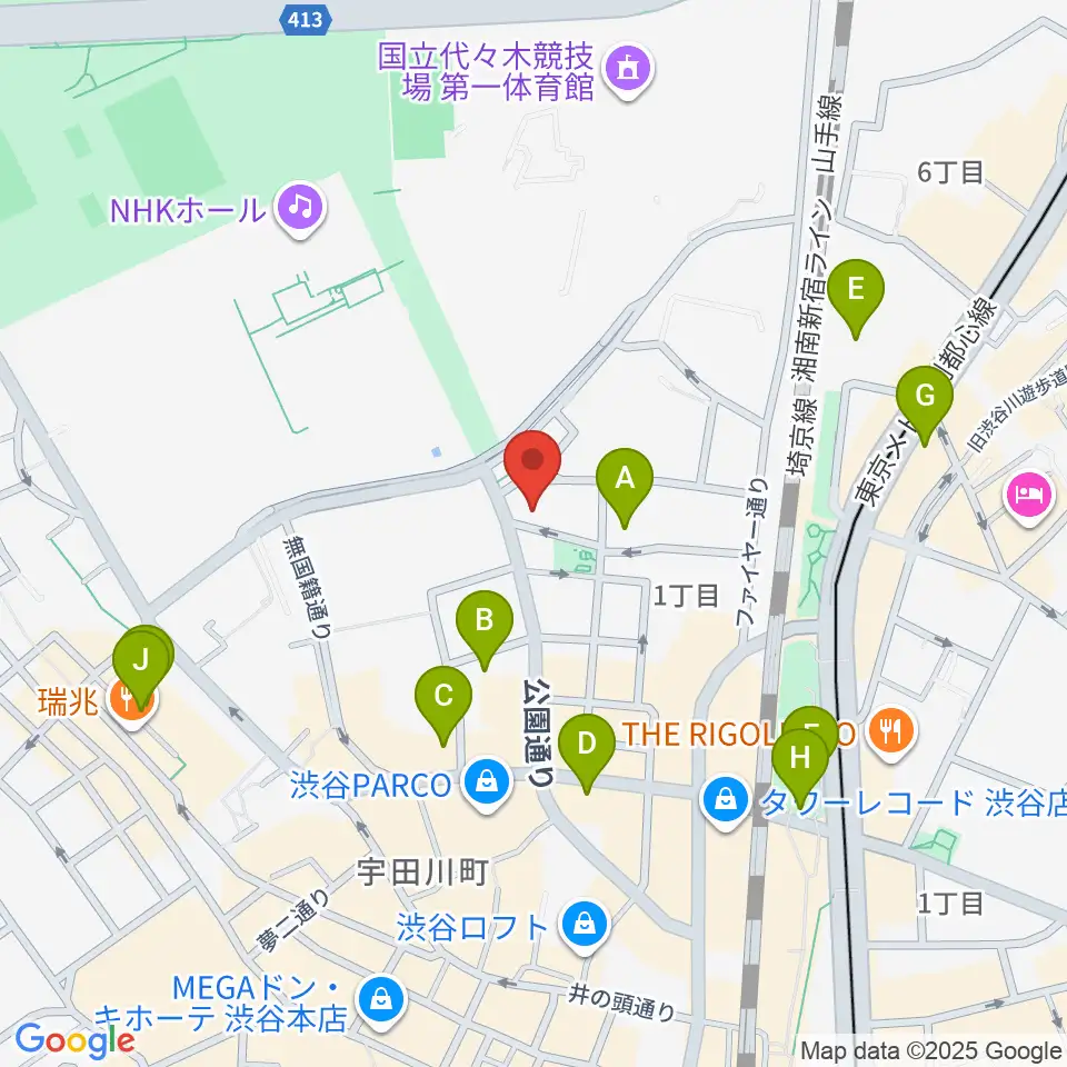 渋谷エッグマン周辺のホテル一覧地図