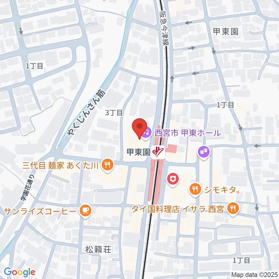 西宮市甲東ホール周辺のホテル一覧地図