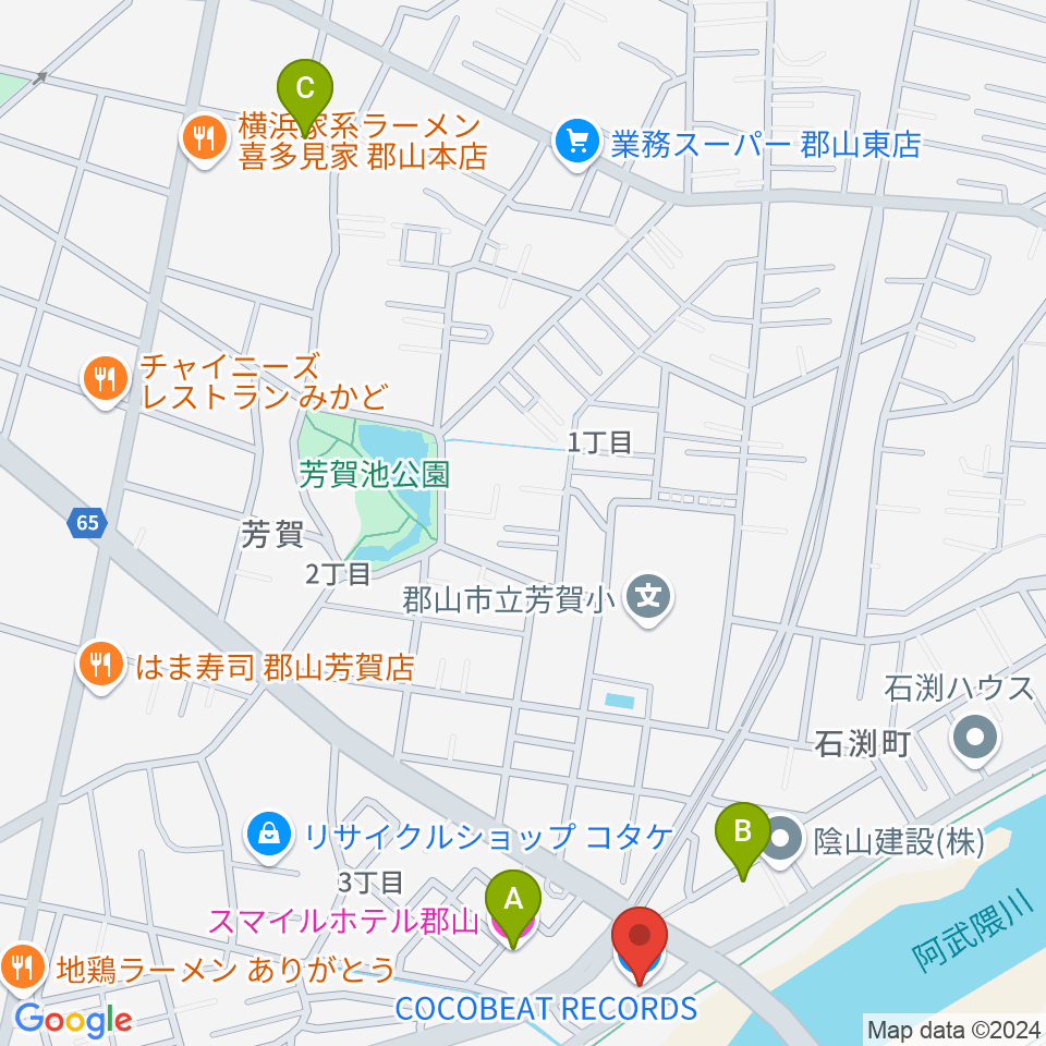 ココビートレコード周辺のホテル一覧地図