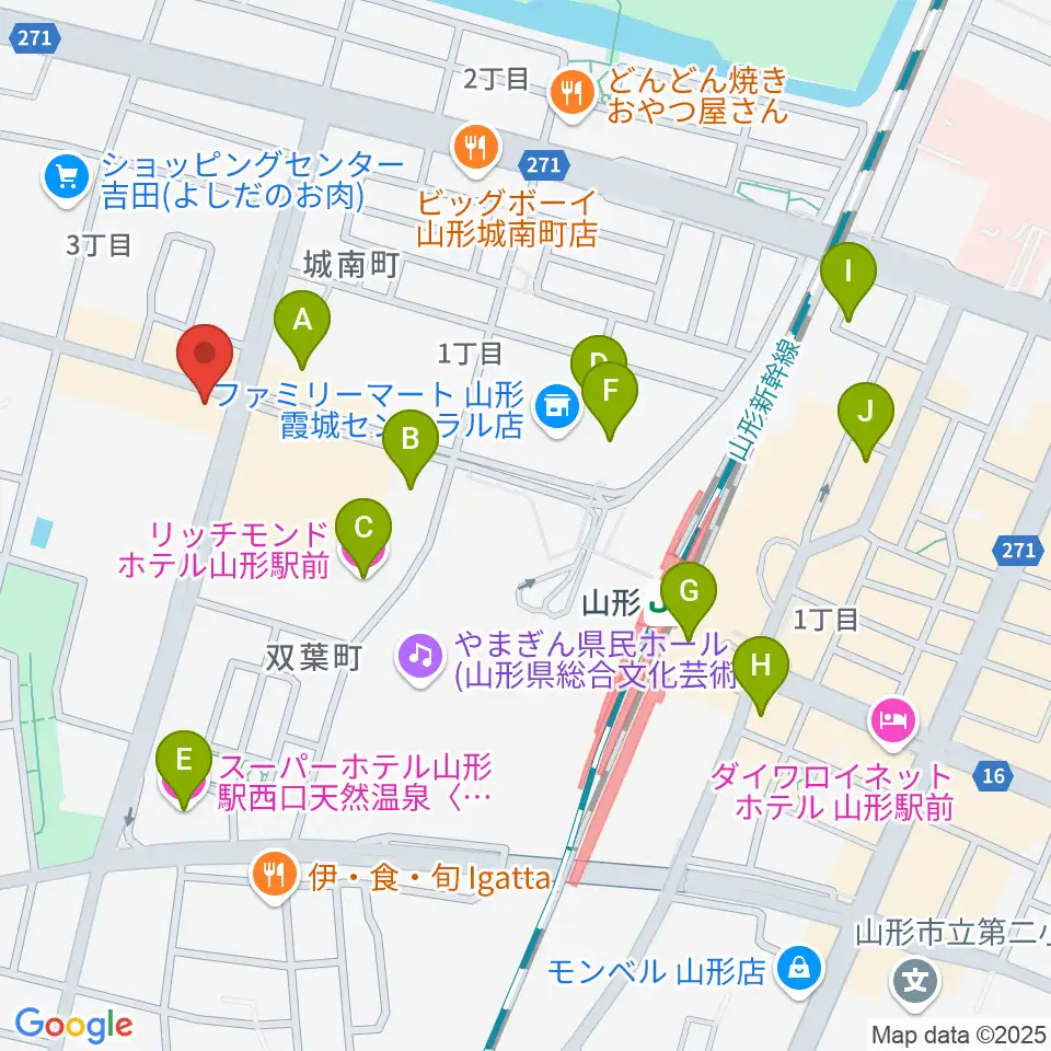 山形RAF-REC周辺のホテル一覧地図
