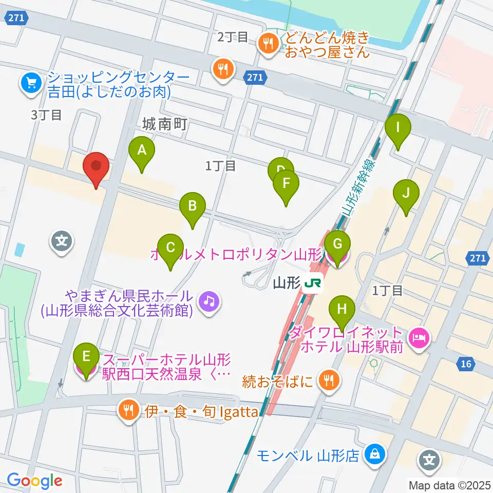 山形RAF-REC周辺のホテル一覧地図