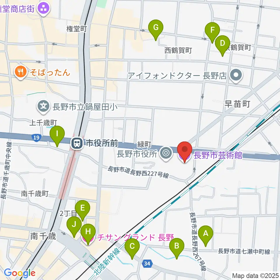 長野市芸術館周辺のホテル一覧地図