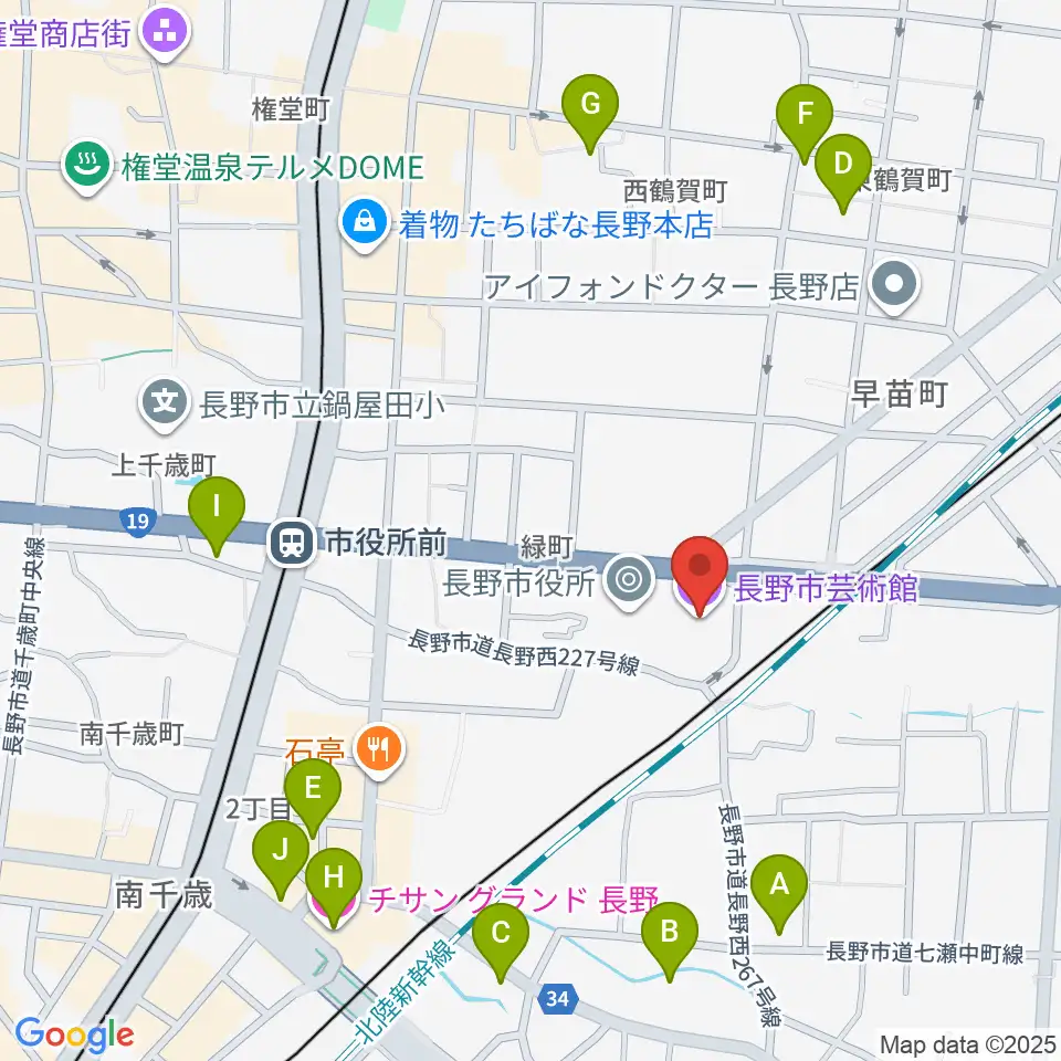 長野市芸術館周辺のホテル一覧地図