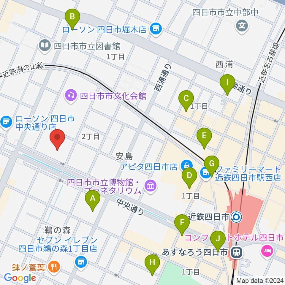 四日市 ドレミファといろは周辺のホテル一覧地図