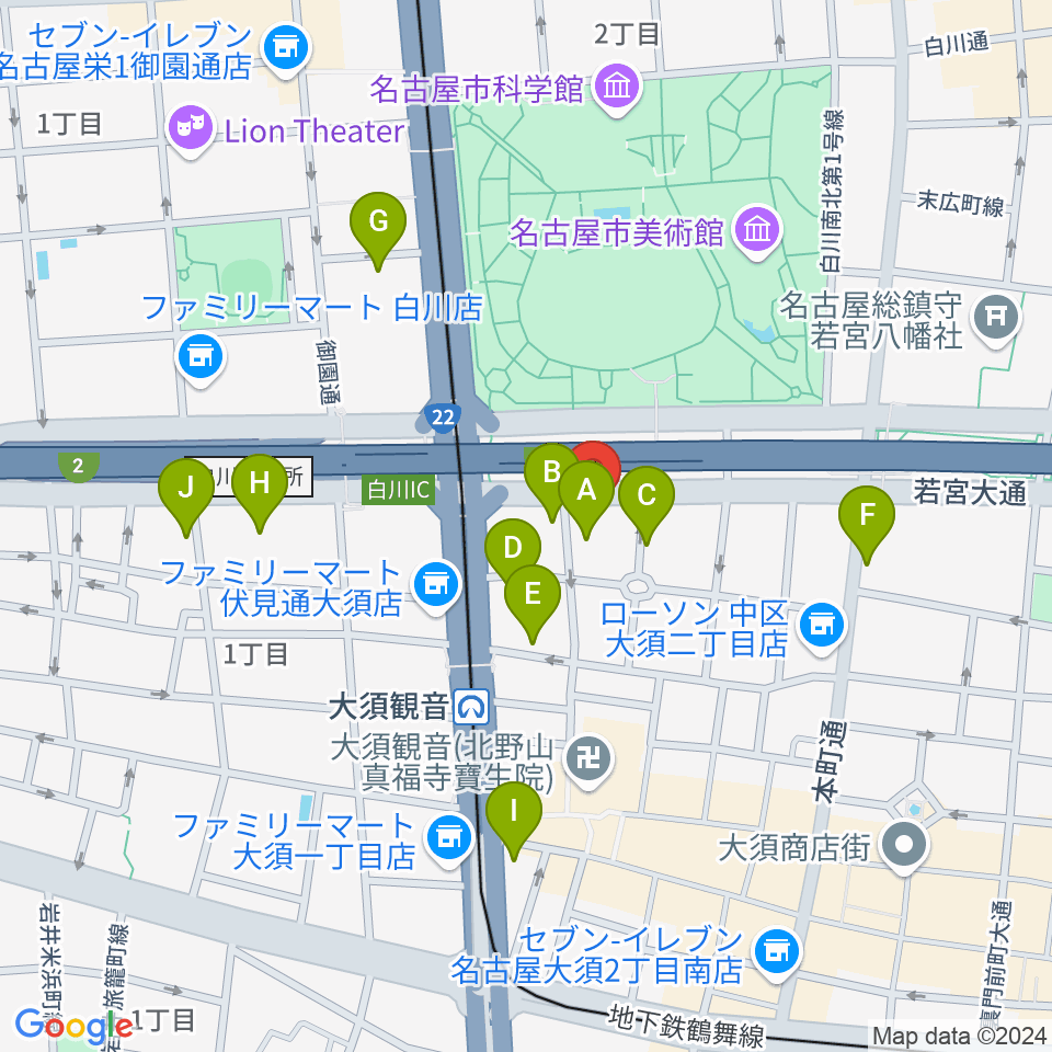 DISK HEAVEN 名古屋周辺のホテル一覧地図