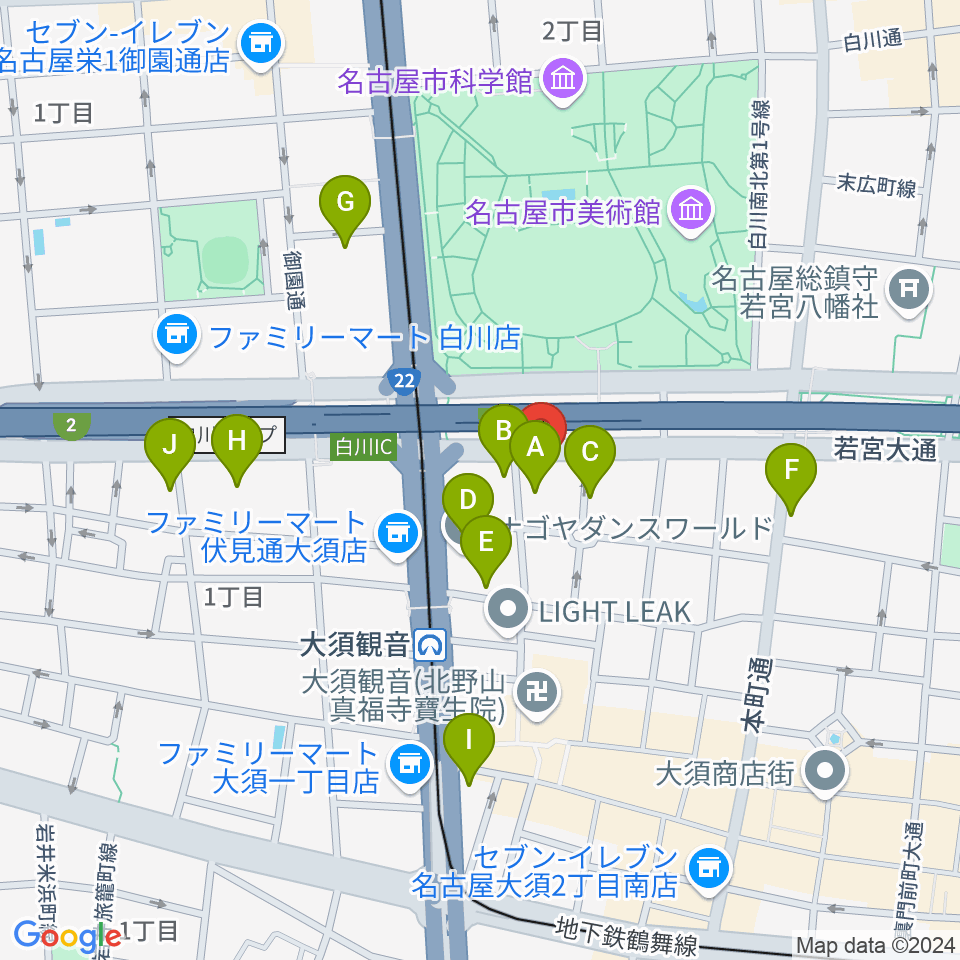 DISK HEAVEN 名古屋周辺のホテル一覧地図