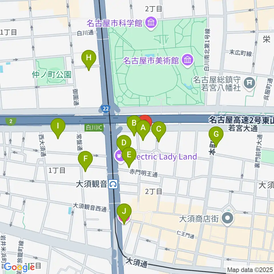 DISK HEAVEN 名古屋周辺のホテル一覧地図