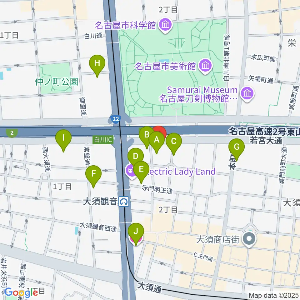 DISK HEAVEN 名古屋周辺のホテル一覧地図