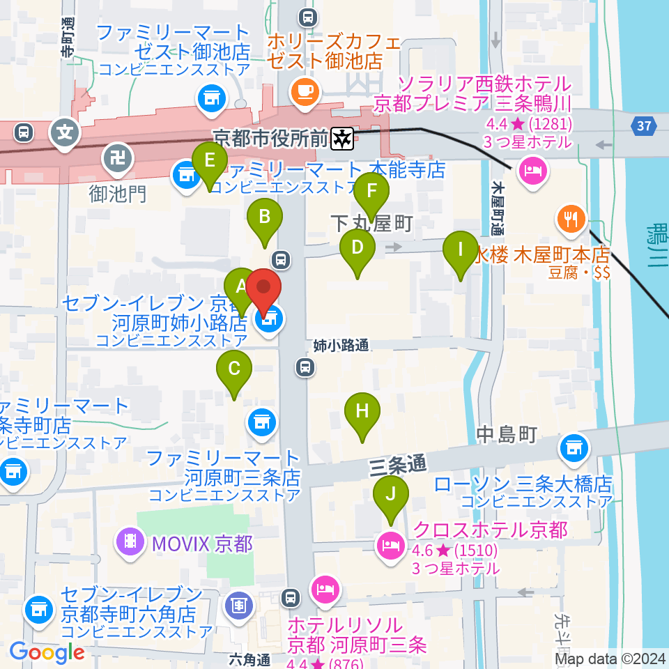 JET SET京都店周辺のホテル一覧地図