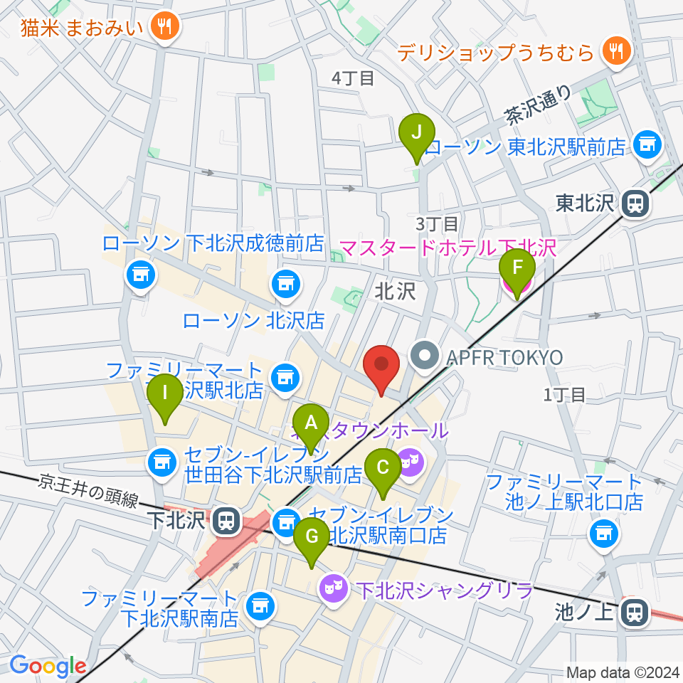 JET SET TOKYO下北沢店周辺のホテル一覧地図