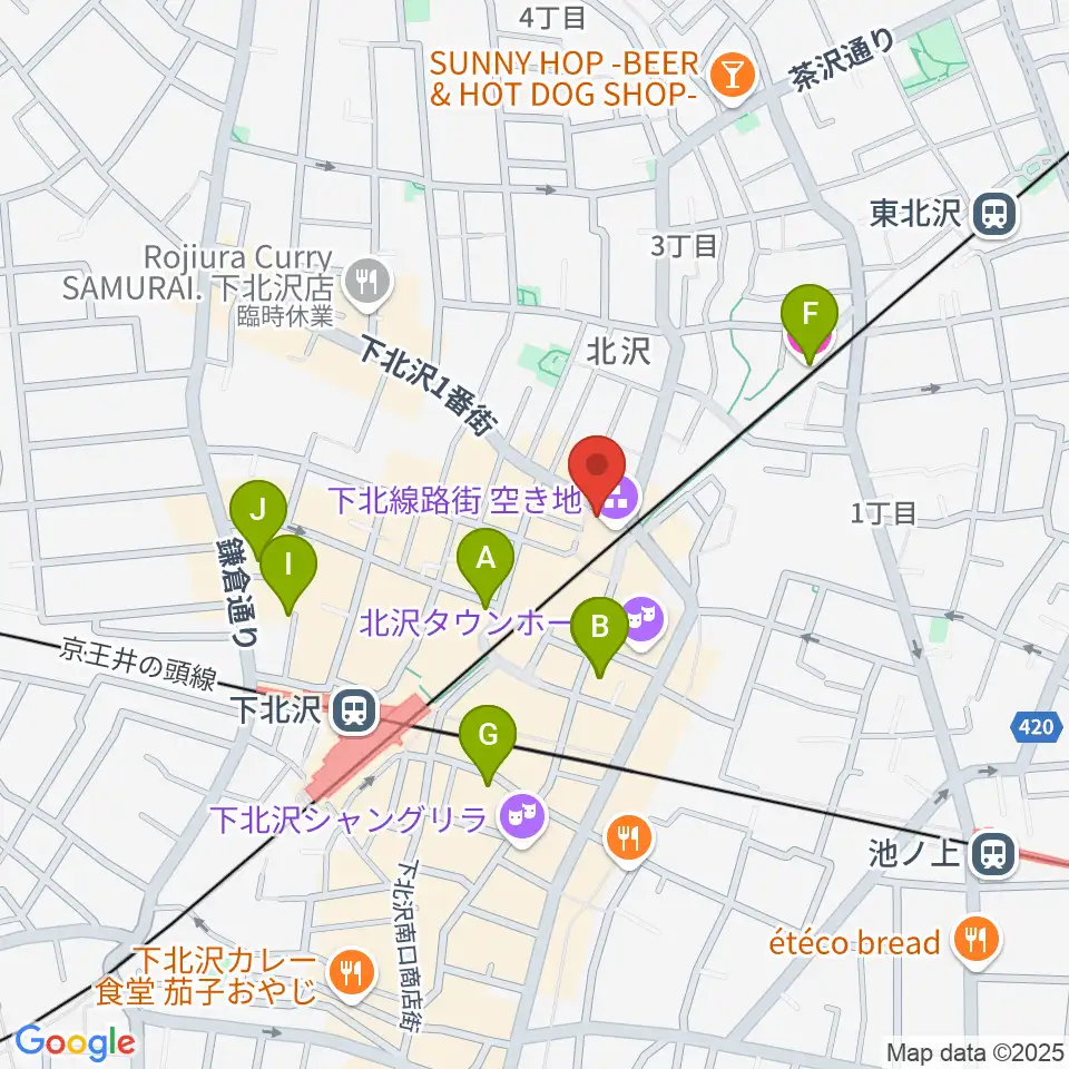 JET SET TOKYO下北沢店周辺のホテル一覧地図