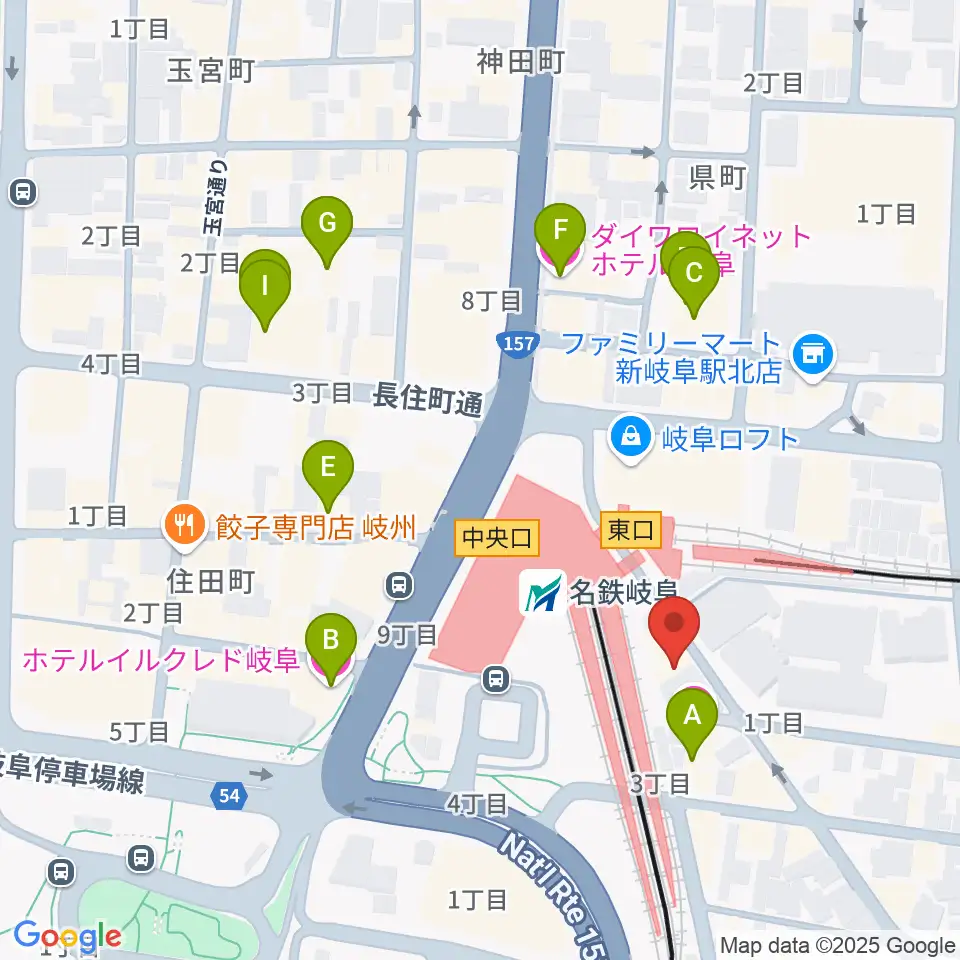 バナナレコード岐阜店周辺のホテル一覧地図