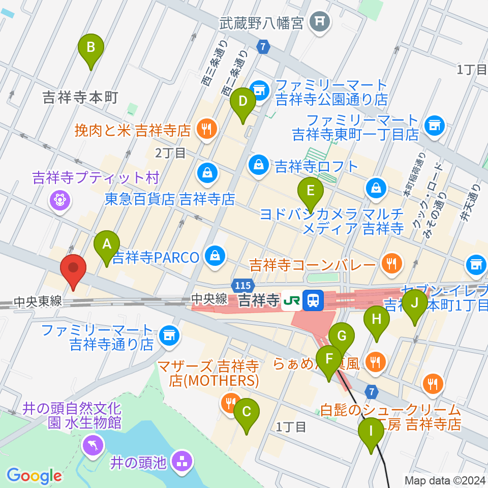 ココナッツディスク吉祥寺店周辺のホテル一覧地図