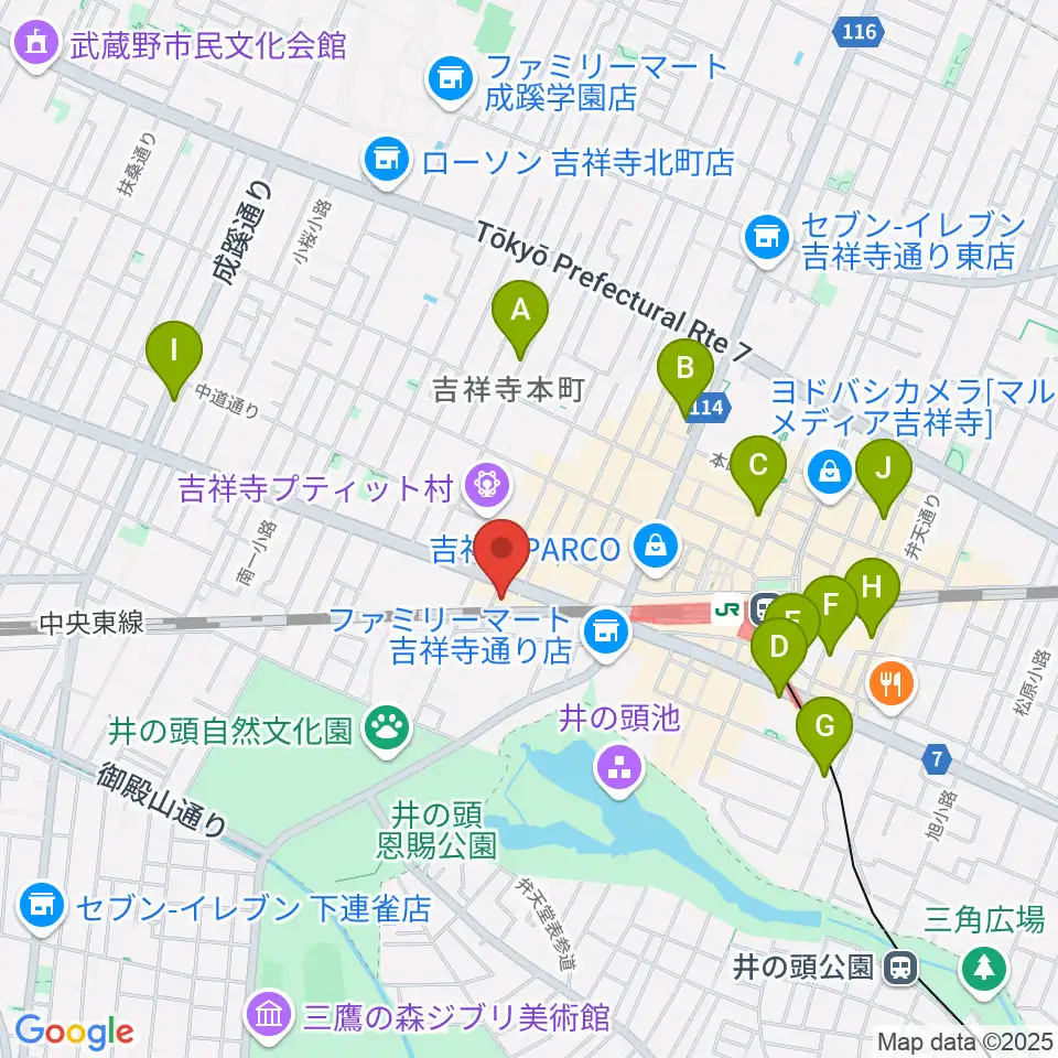 ココナッツディスク吉祥寺店周辺のホテル一覧地図