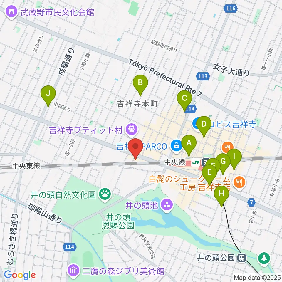 ココナッツディスク吉祥寺店周辺のホテル一覧地図