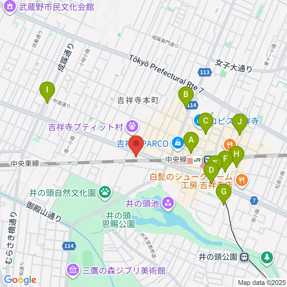ココナッツディスク吉祥寺店周辺のホテル一覧地図