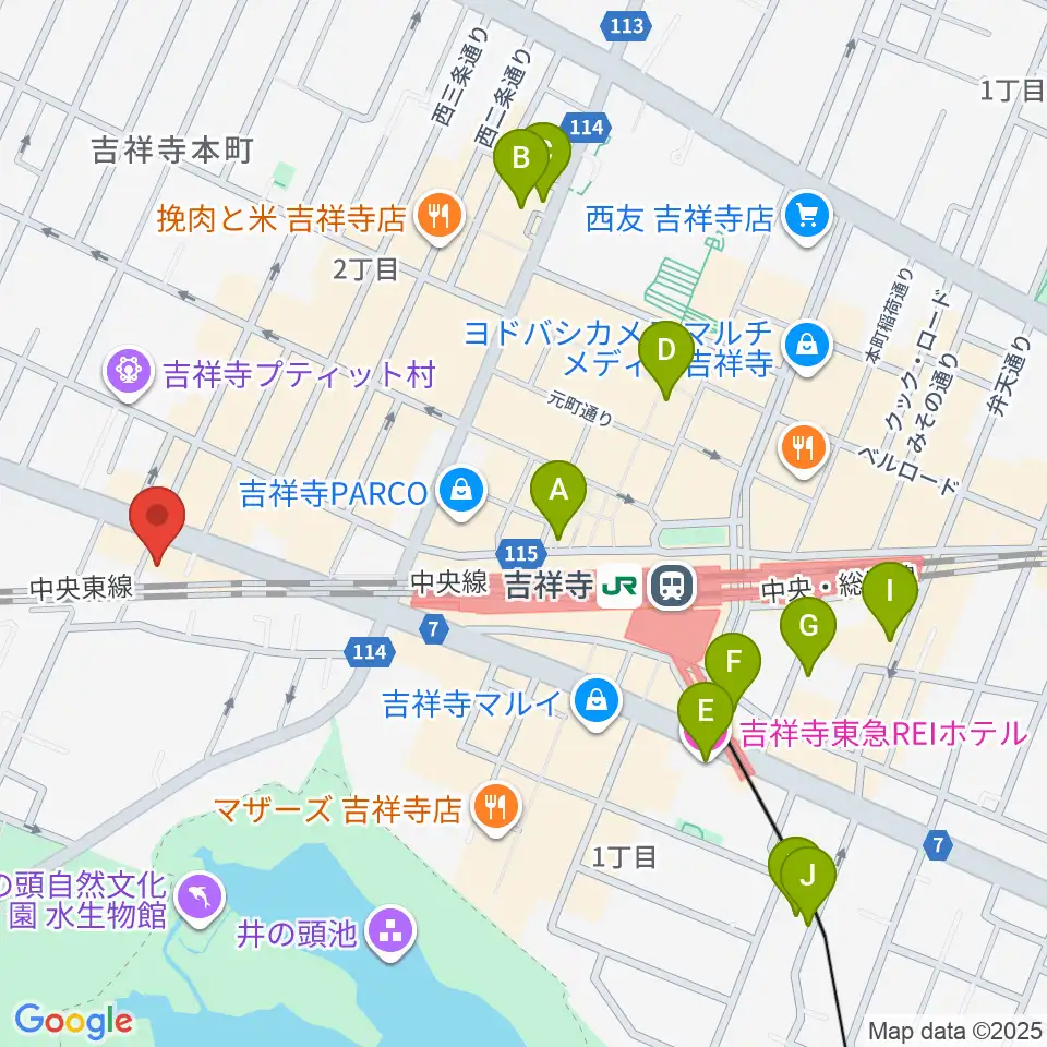 ココナッツディスク吉祥寺店周辺のホテル一覧地図