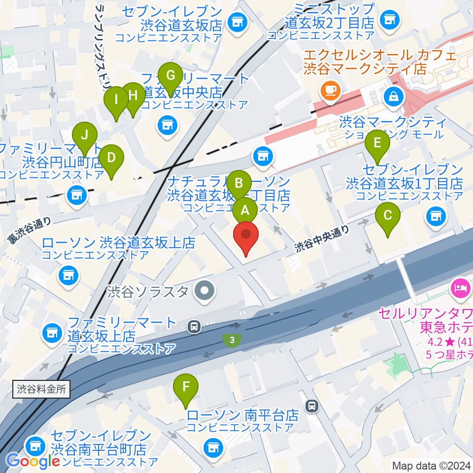 渋谷GUILTY周辺のホテル一覧地図